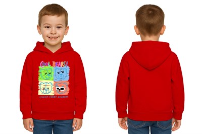 Unisex ayıcık bear Baskılı Çocuk Swaetshirt Kapşonlu 3 İplik Şardonlu