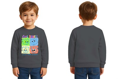 Unisex ayıcık bear Baskılı Çocuk Swaetshirt 3 İplik Şardonlu
