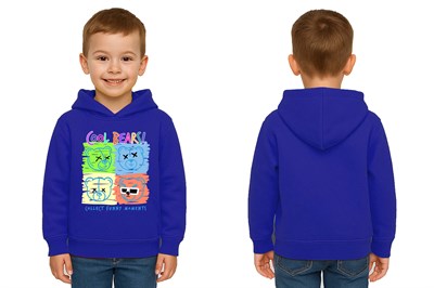 Unisex ayıcık bear Baskılı Çocuk Swaetshirt Kapşonlu 3 İplik Şardonlu