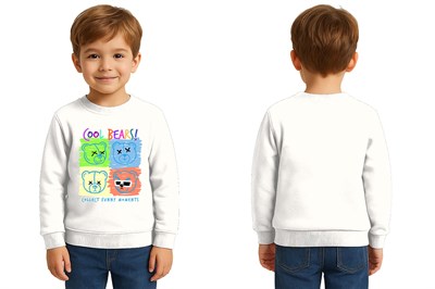 Unisex ayıcık bear Baskılı Çocuk Swaetshirt 3 İplik Şardonlu