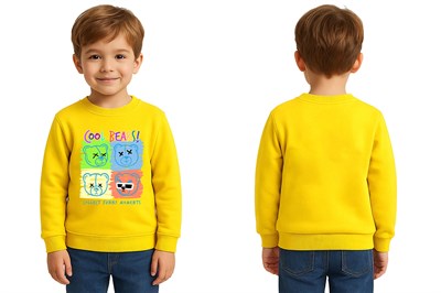 Unisex ayıcık bear Baskılı Çocuk Swaetshirt 3 İplik Şardonlu
