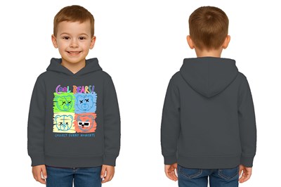 Unisex ayıcık bear Baskılı Çocuk Swaetshirt Kapşonlu 3 İplik Şardonlu