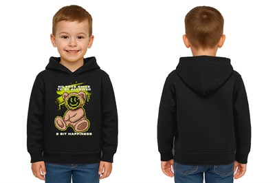 Unisex ayıcık bear Baskılı Çocuk Swaetshirt Kapşonlu 3 İplik Şardonlu