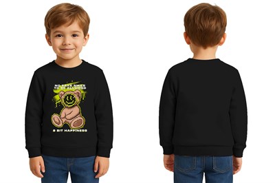 Unisex ayıcık bear Baskılı Çocuk Swaetshirt 3 İplik Şardonlu