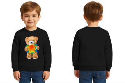 Unisex ayıcık bear Baskılı Çocuk Swaetshirt 3 İplik Şardonlu