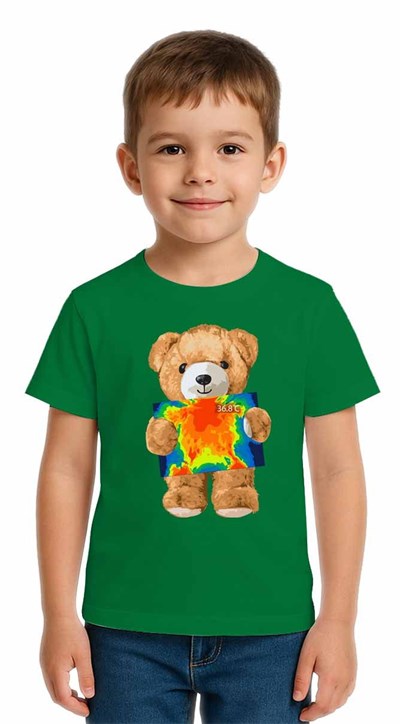 Unisex Ayıcık Bear Baskılı Çocuk Tişört pamuklu penye kumaş