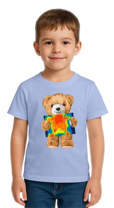 Unisex Ayıcık Bear Baskılı Çocuk Tişört pamuklu penye kumaş