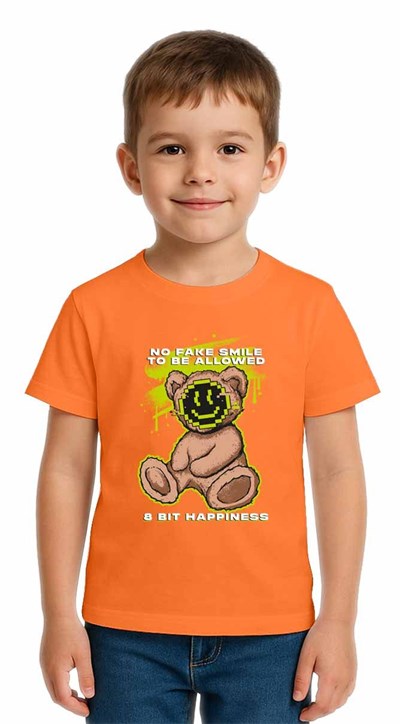 Unisex Ayıcık Bear Baskılı Çocuk Tişört pamuklu penye kumaş