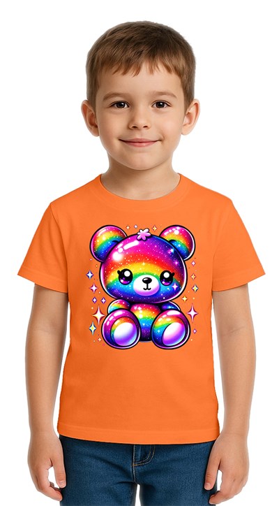 Unisex Ayıcık Bear Baskılı Çocuk Tişört pamuklu penye kumaş