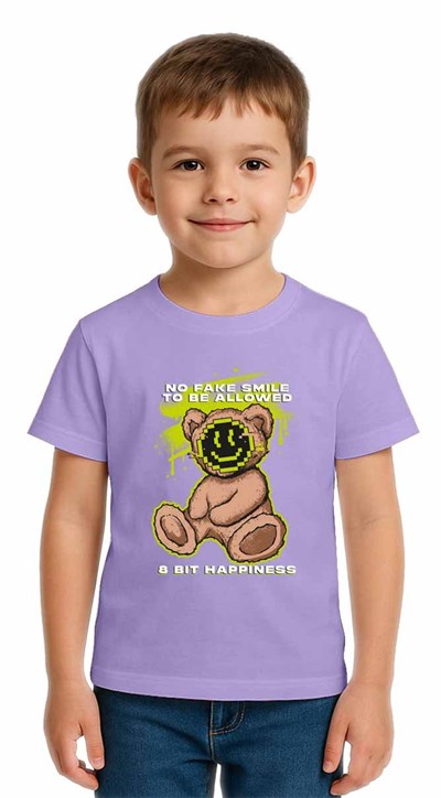Unisex Ayıcık Bear Baskılı Çocuk Tişört pamuklu penye kumaş