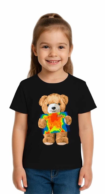 Unisex Ayıcık Bear Baskılı Çocuk Tişört pamuklu penye kumaş