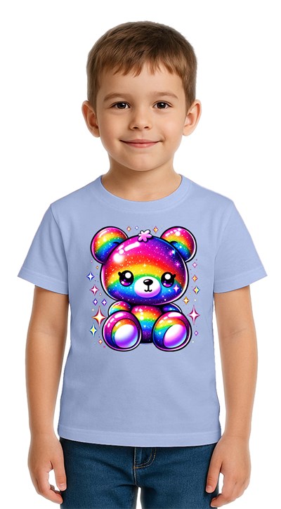 Unisex Ayıcık Bear Baskılı Çocuk Tişört pamuklu penye kumaş