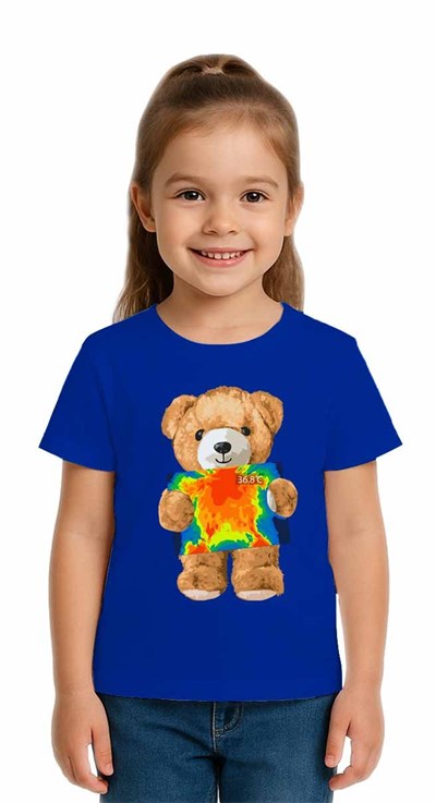 Unisex Ayıcık Bear Baskılı Çocuk Tişört pamuklu penye kumaş