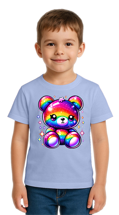 Unisex Ayıcık Bear Baskılı Çocuk Tişört pamuklu penye kumaş