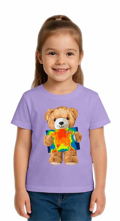 Unisex Ayıcık Bear Baskılı Çocuk Tişört pamuklu penye kumaş