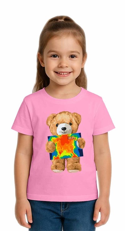 Unisex Ayıcık Bear Baskılı Çocuk Tişört pamuklu penye kumaş