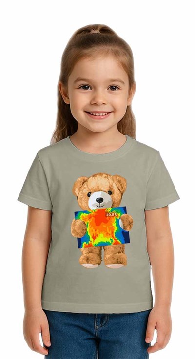 Unisex Ayıcık Bear Baskılı Çocuk Tişört pamuklu penye kumaş