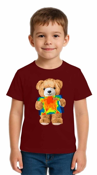 Unisex Ayıcık Bear Baskılı Çocuk Tişört pamuklu penye kumaş