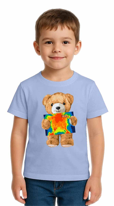 Unisex Ayıcık Bear Baskılı Çocuk Tişört pamuklu penye kumaş