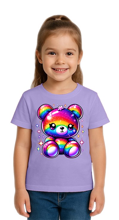 Unisex Ayıcık Bear Baskılı Çocuk Tişört pamuklu penye kumaş