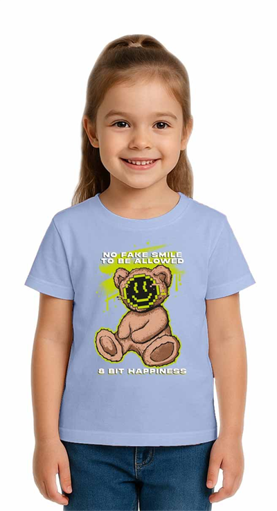 Unisex Ayıcık Bear Baskılı Çocuk Tişört pamuklu penye kumaş
