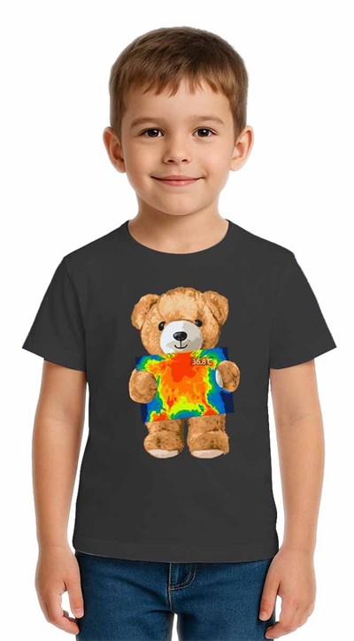 Unisex Ayıcık Bear Baskılı Çocuk Tişört pamuklu penye kumaş