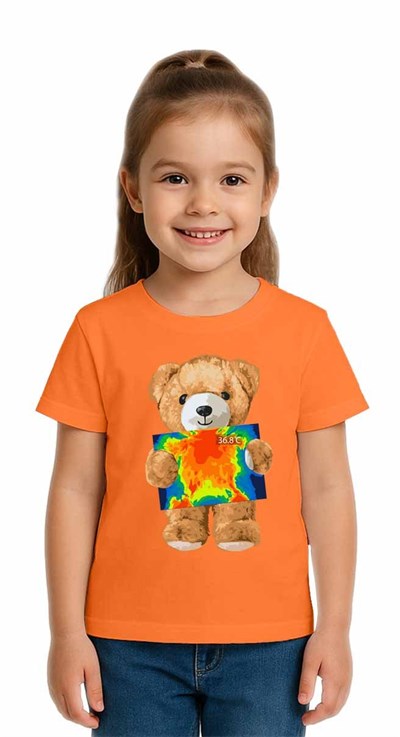 Unisex Ayıcık Bear Baskılı Çocuk Tişört pamuklu penye kumaş