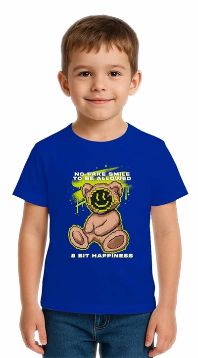 Unisex Ayıcık Bear Baskılı Çocuk Tişört pamuklu penye kumaş