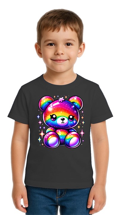 Unisex Ayıcık Bear Baskılı Çocuk Tişört pamuklu penye kumaş