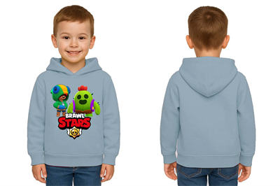Unisex  Baskılı brawl stars Çocuk Swaetshirt Kapüşonlu 3 İplik Şardonlu