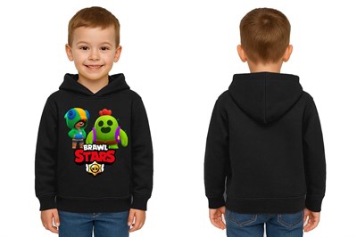 Unisex  Baskılı brawl stars Çocuk Swaetshirt Kapüşonlu 3 İplik Şardonlu