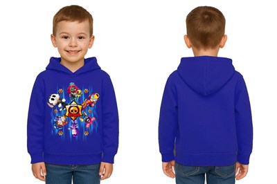 Unisex  Baskılı brawl stars Çocuk Swaetshirt Kapüşonlu 3 İplik Şardonlu
