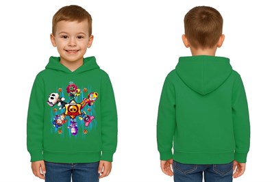 Unisex  Baskılı brawl stars Çocuk Swaetshirt Kapüşonlu 3 İplik Şardonlu