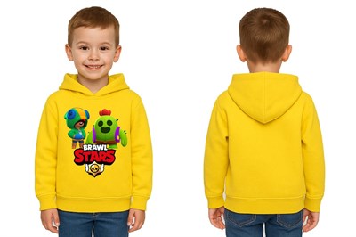 Unisex  Baskılı brawl stars Çocuk Swaetshirt Kapüşonlu 3 İplik Şardonlu