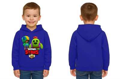 Unisex  Baskılı brawl stars Çocuk Swaetshirt Kapüşonlu 3 İplik Şardonlu