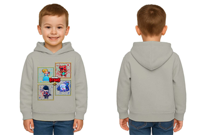 Unisex  Baskılı brawl stars Çocuk Swaetshirt Kapüşonlu 3 İplik Şardonlu