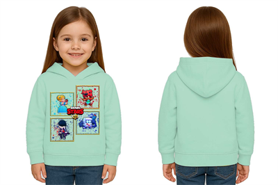Unisex  Baskılı brawl stars Çocuk Swaetshirt Kapüşonlu 3 İplik Şardonlu