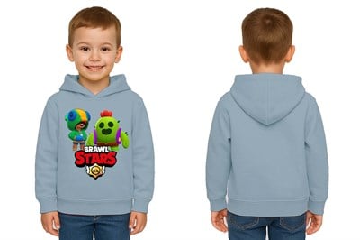 Unisex  Baskılı brawl stars Çocuk Swaetshirt Kapüşonlu 3 İplik Şardonlu
