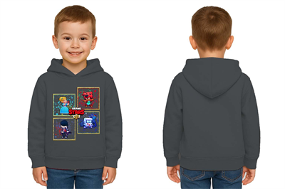 Unisex  Baskılı brawl stars Çocuk Swaetshirt Kapüşonlu 3 İplik Şardonlu