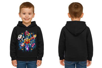 Unisex  Baskılı brawl stars Çocuk Swaetshirt Kapüşonlu 3 İplik Şardonlu