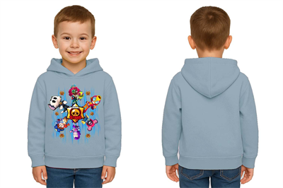 Unisex  Baskılı brawl stars Çocuk Swaetshirt Kapüşonlu 3 İplik Şardonlu