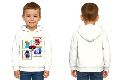 Unisex  Baskılı brawl stars Çocuk Swaetshirt Kapüşonlu 3 İplik Şardonlu