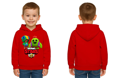 Unisex  Baskılı brawl stars Çocuk Swaetshirt Kapüşonlu 3 İplik Şardonlu