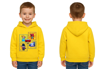 Unisex  Baskılı brawl stars Çocuk Swaetshirt Kapüşonlu 3 İplik Şardonlu
