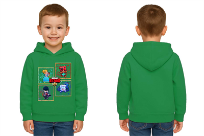 Unisex  Baskılı brawl stars Çocuk Swaetshirt Kapüşonlu 3 İplik Şardonlu