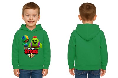 Unisex  Baskılı brawl stars Çocuk Swaetshirt Kapüşonlu 3 İplik Şardonlu