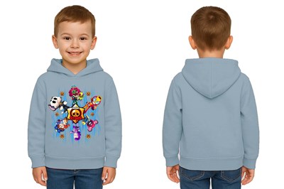 Unisex  Baskılı brawl stars Çocuk Swaetshirt Kapüşonlu 3 İplik Şardonlu