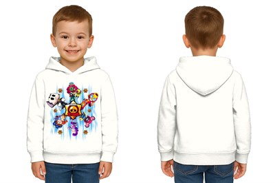 Unisex  Baskılı brawl stars Çocuk Swaetshirt Kapüşonlu 3 İplik Şardonlu