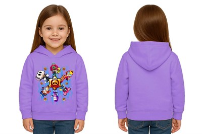 Unisex  Baskılı brawl stars Çocuk Swaetshirt Kapüşonlu 3 İplik Şardonlu