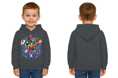 Unisex  Baskılı brawl stars Çocuk Swaetshirt Kapüşonlu 3 İplik Şardonlu